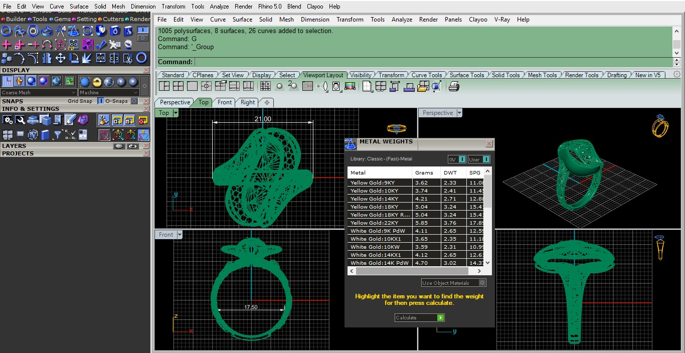 Flower Wire Mesh Plain gold ring 3D print model_3