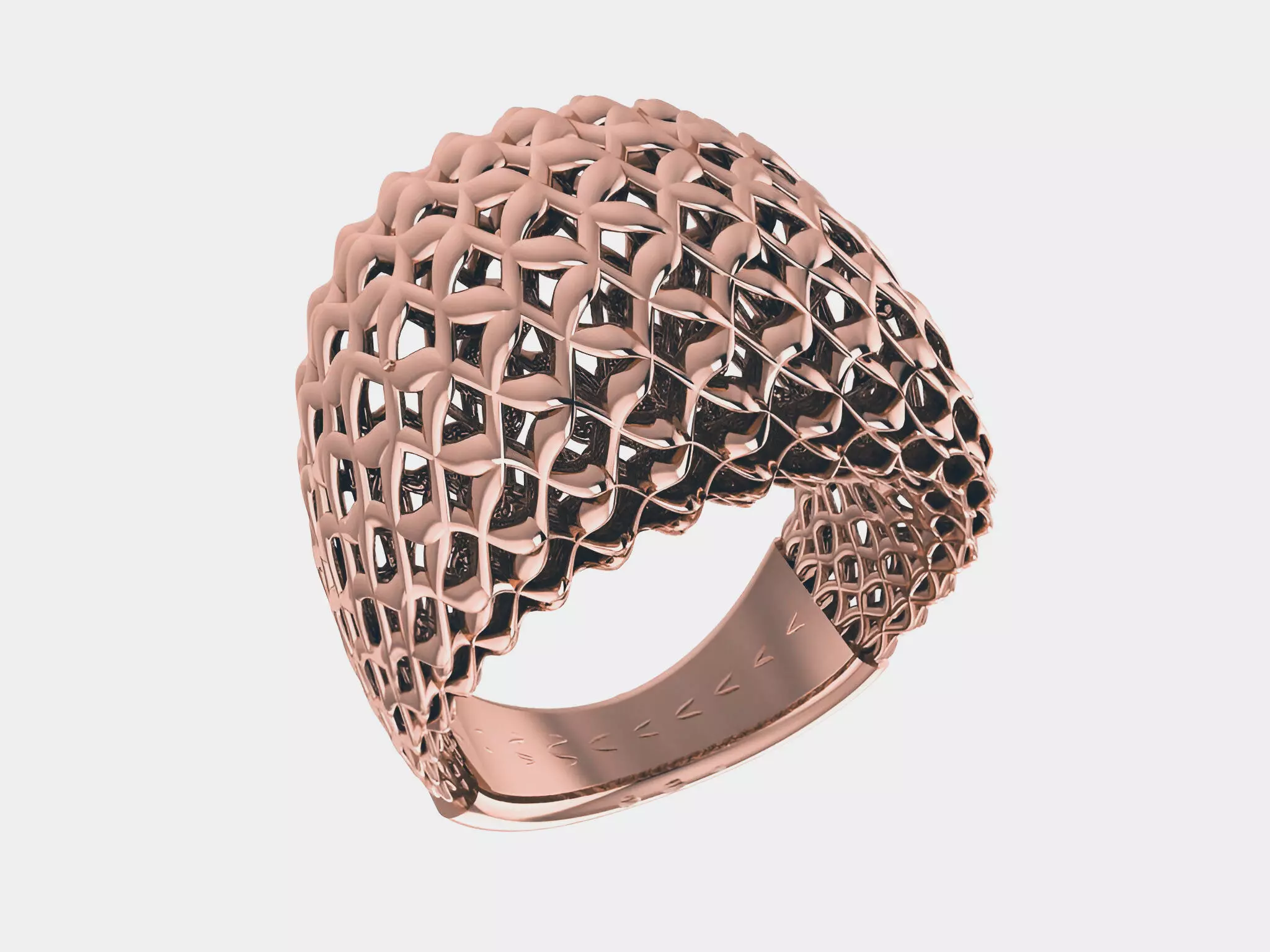 Wave Wire Mesh Plain gold ring 3D print model