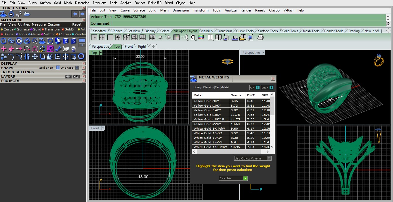Woven Wire Mesh Plain gold ring 3D print model_3