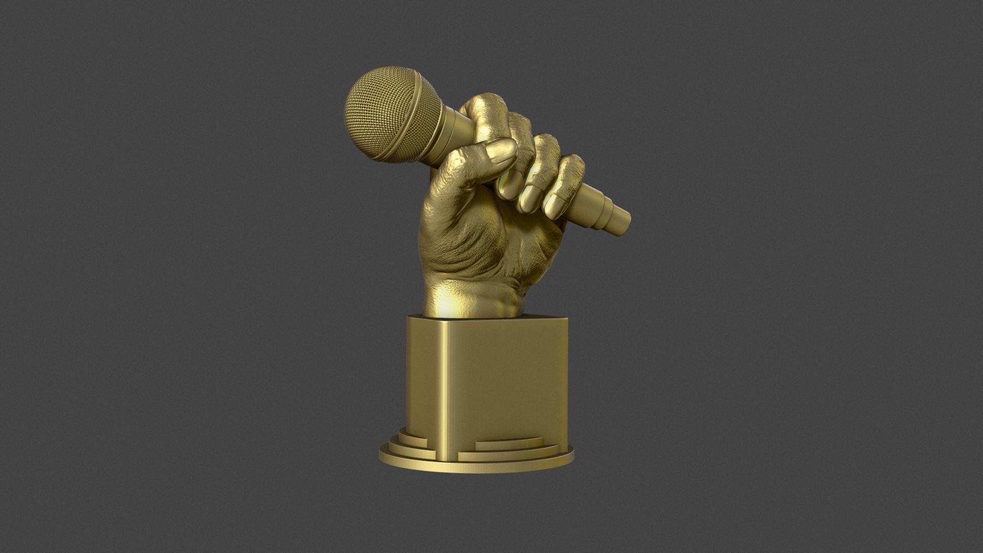 Microphone Trophy 3D print model_3