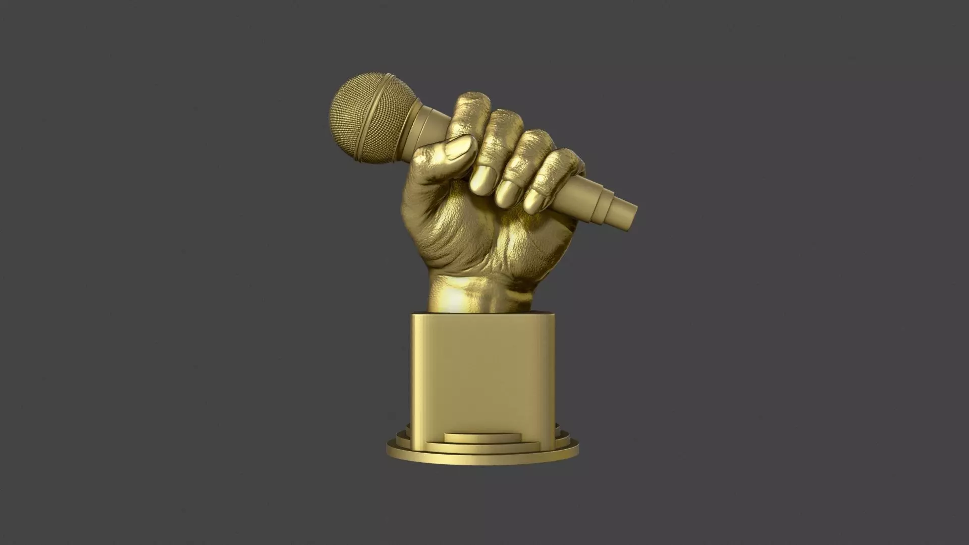 Microphone Trophy 3D print model_0