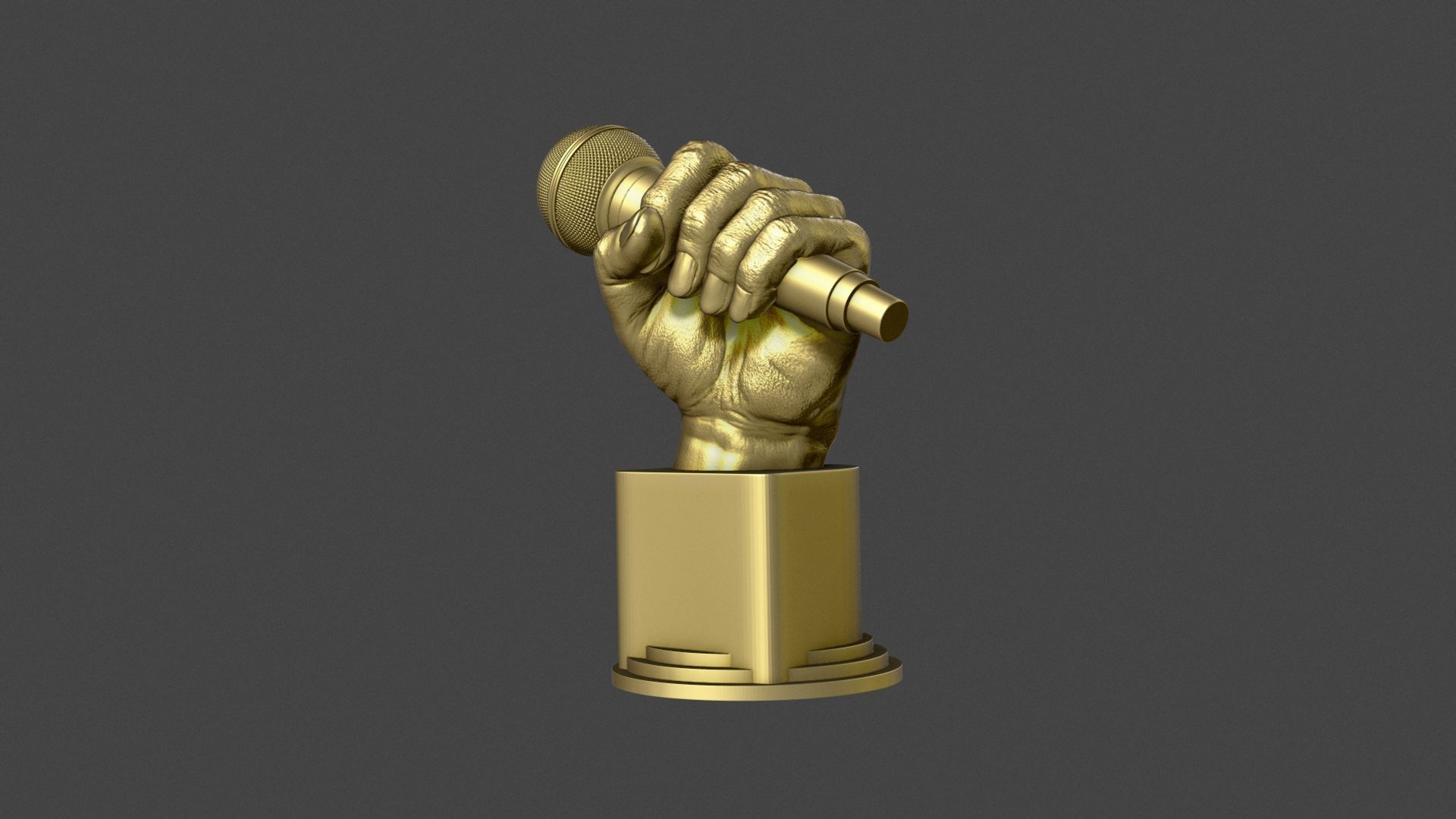 Microphone Trophy 3D print model_2