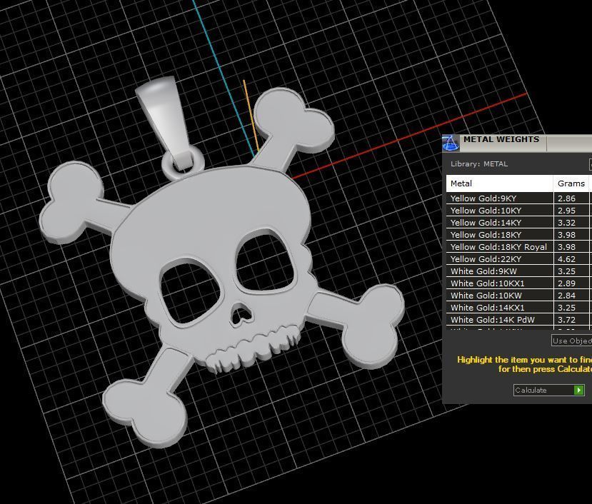 halloween skull pendant 3D print model_2
