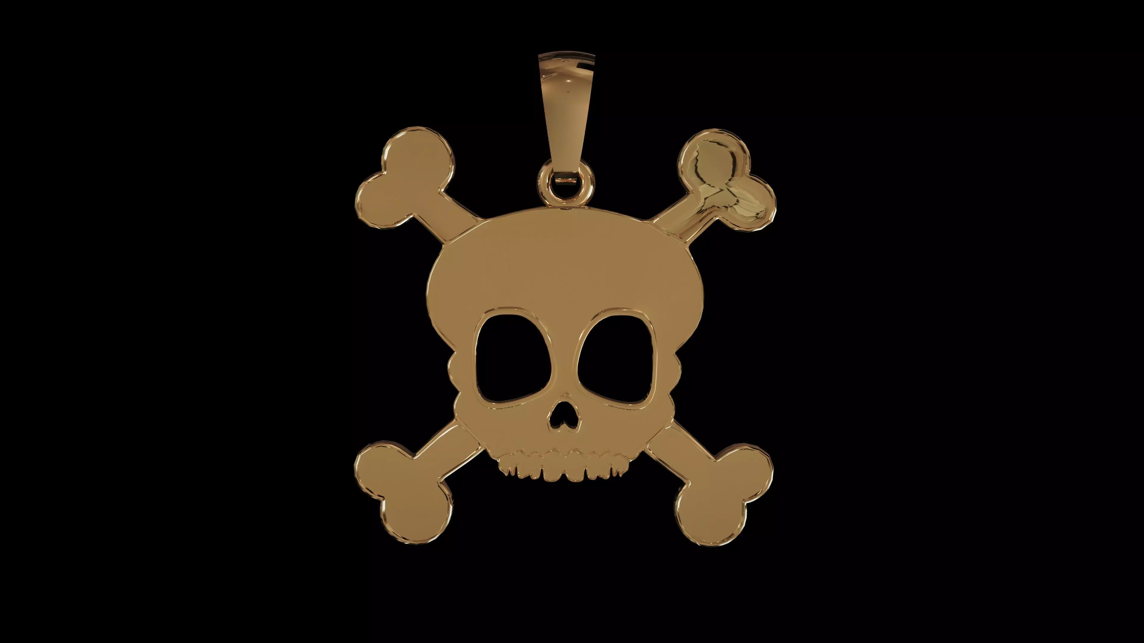 halloween skull pendant 3D print model_0