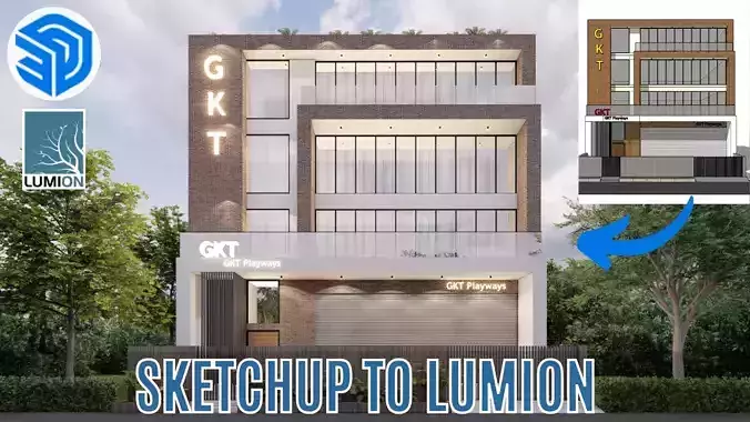 Commercial Building Design in Sketchup Practise File Free 3D model