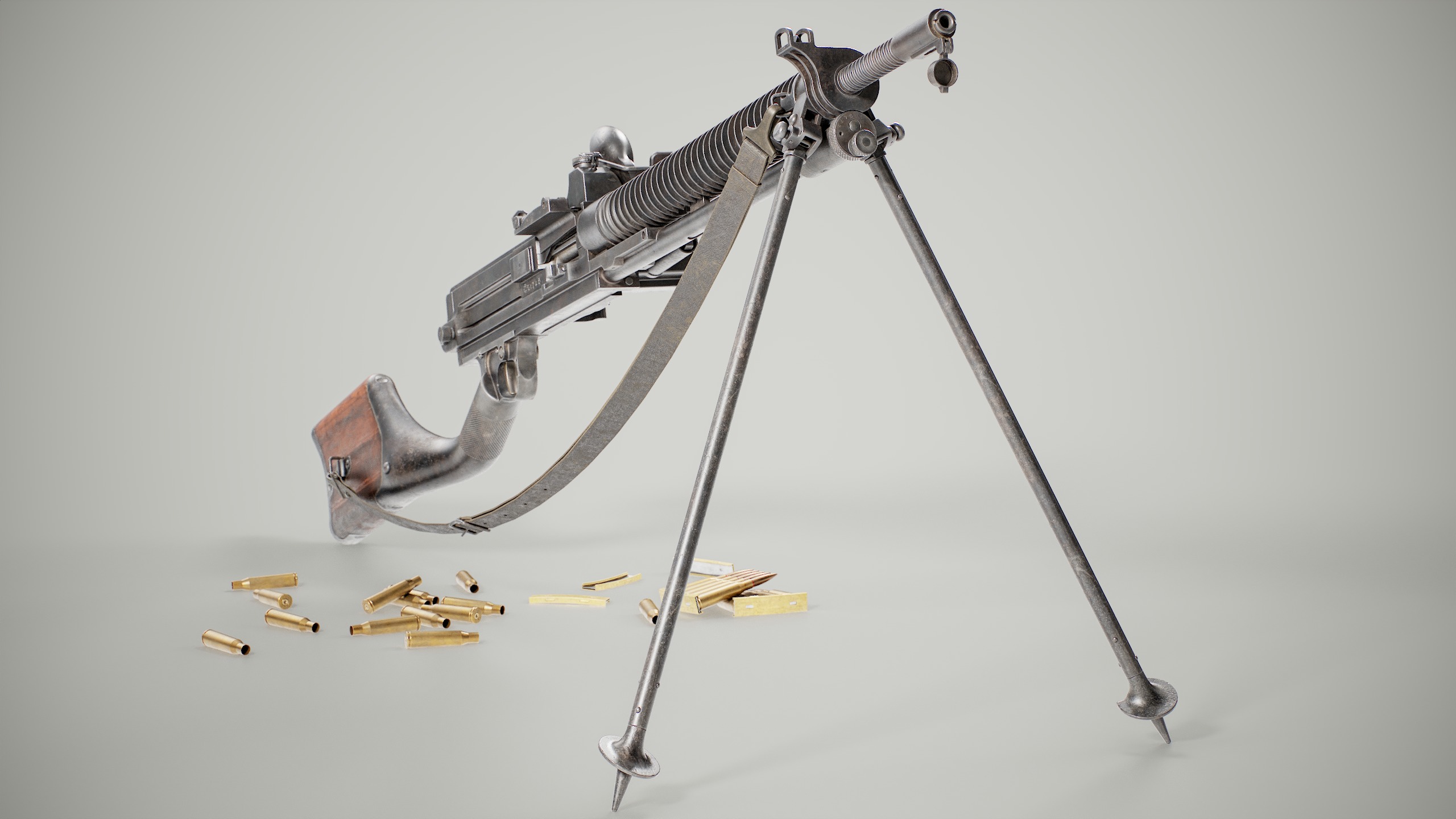 Type 11 Light Machine Gun Low-poly 3D model_1