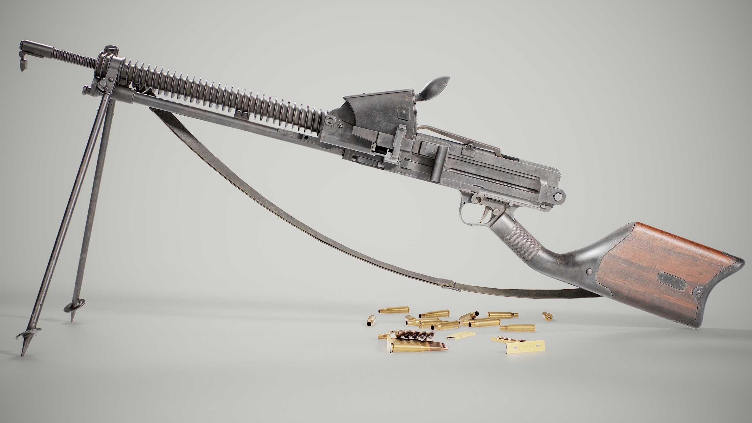 Type 11 Light Machine Gun Low-poly 3D model_3