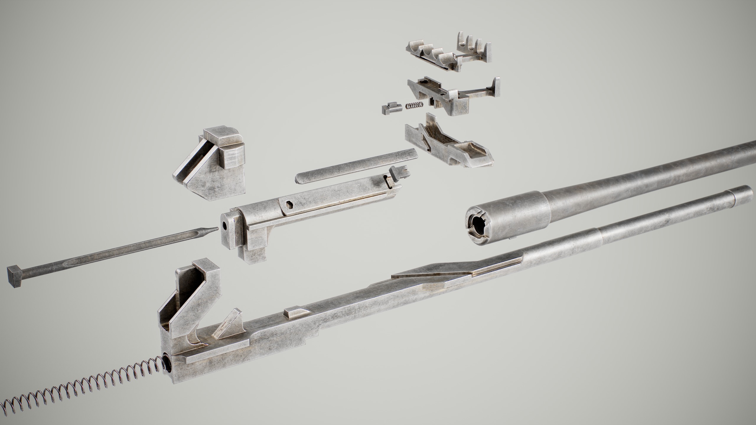 Type 11 Light Machine Gun Low-poly 3D model_16