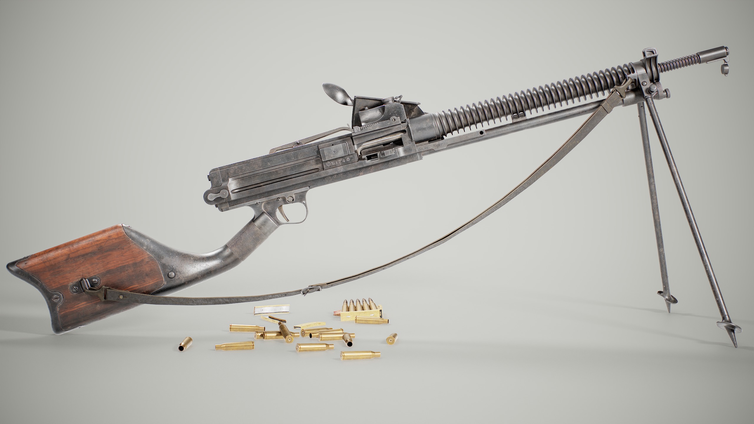 Type 11 Light Machine Gun Low-poly 3D model_2