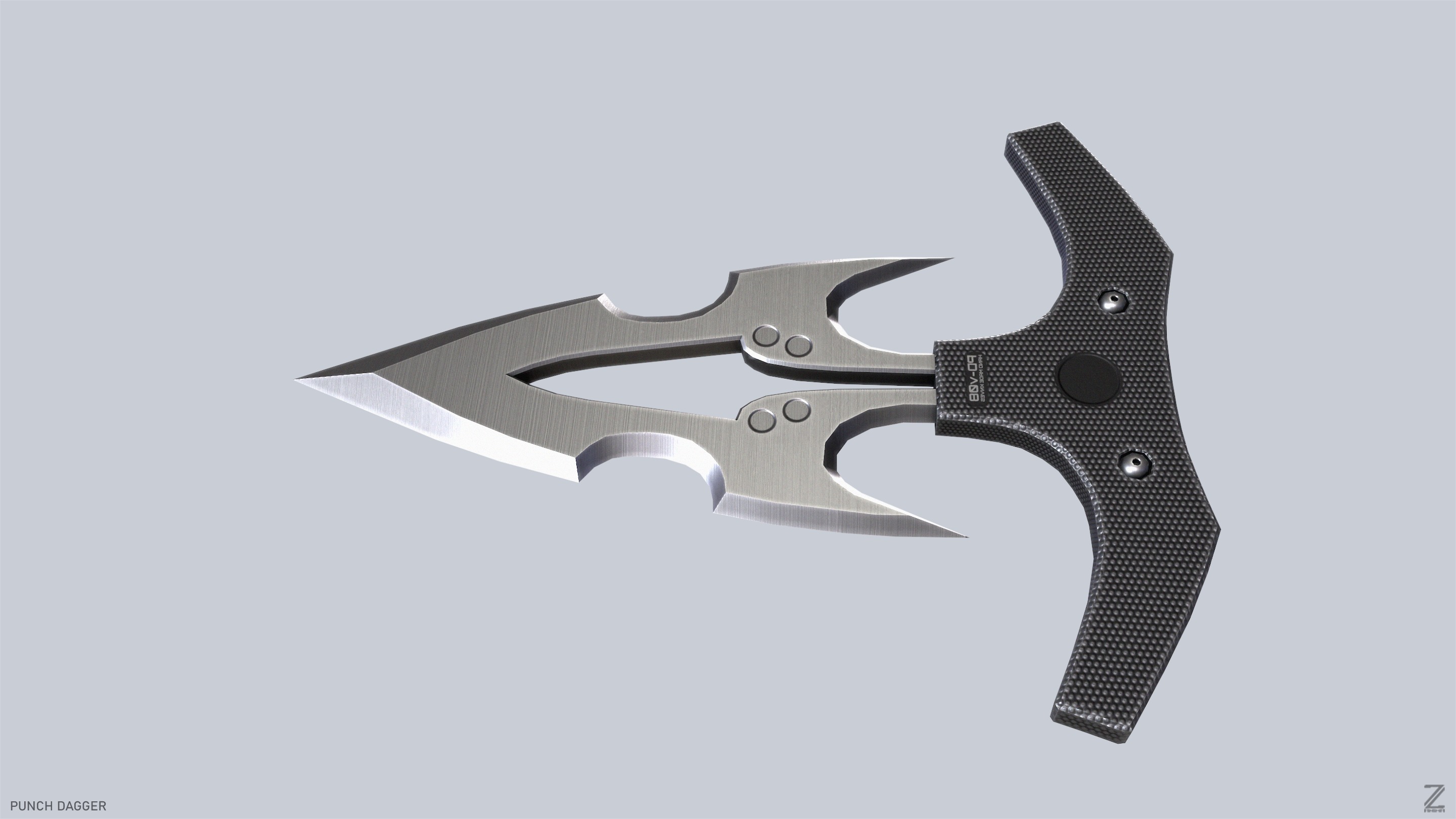 Punch dagger Low-poly 3D model_8