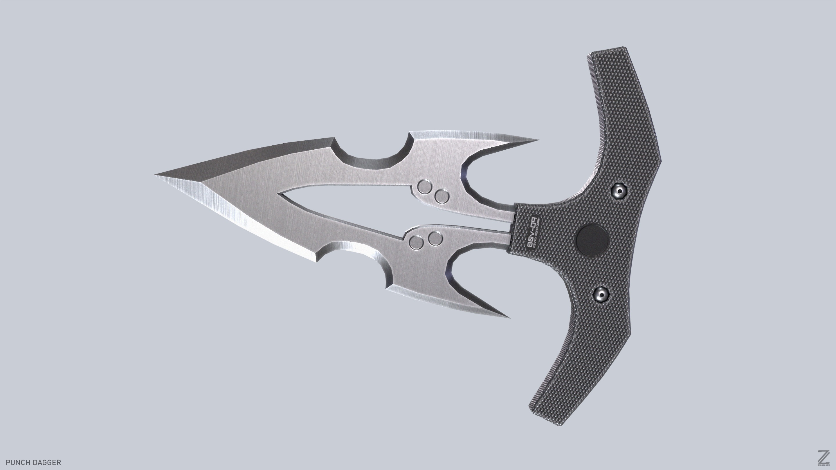Punch dagger Low-poly 3D model_4