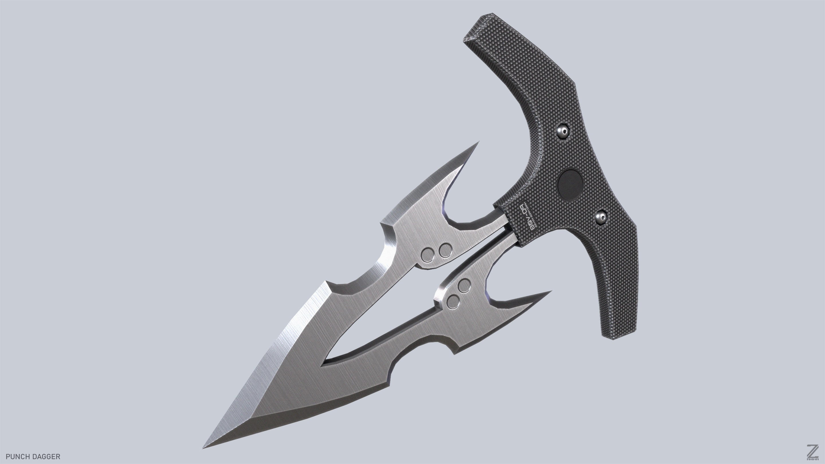 Punch dagger Low-poly 3D model_7
