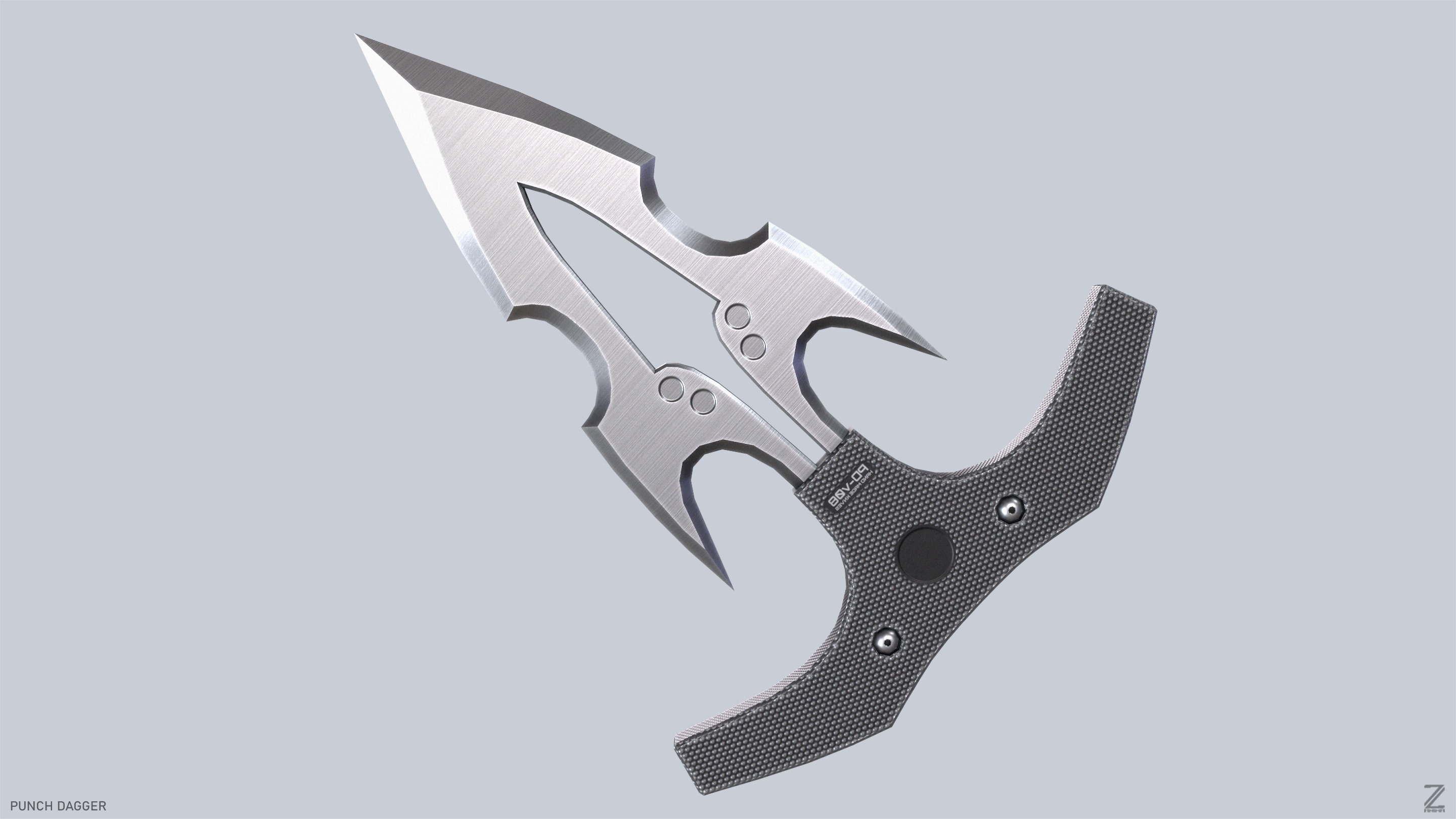 Punch dagger Low-poly 3D model_2