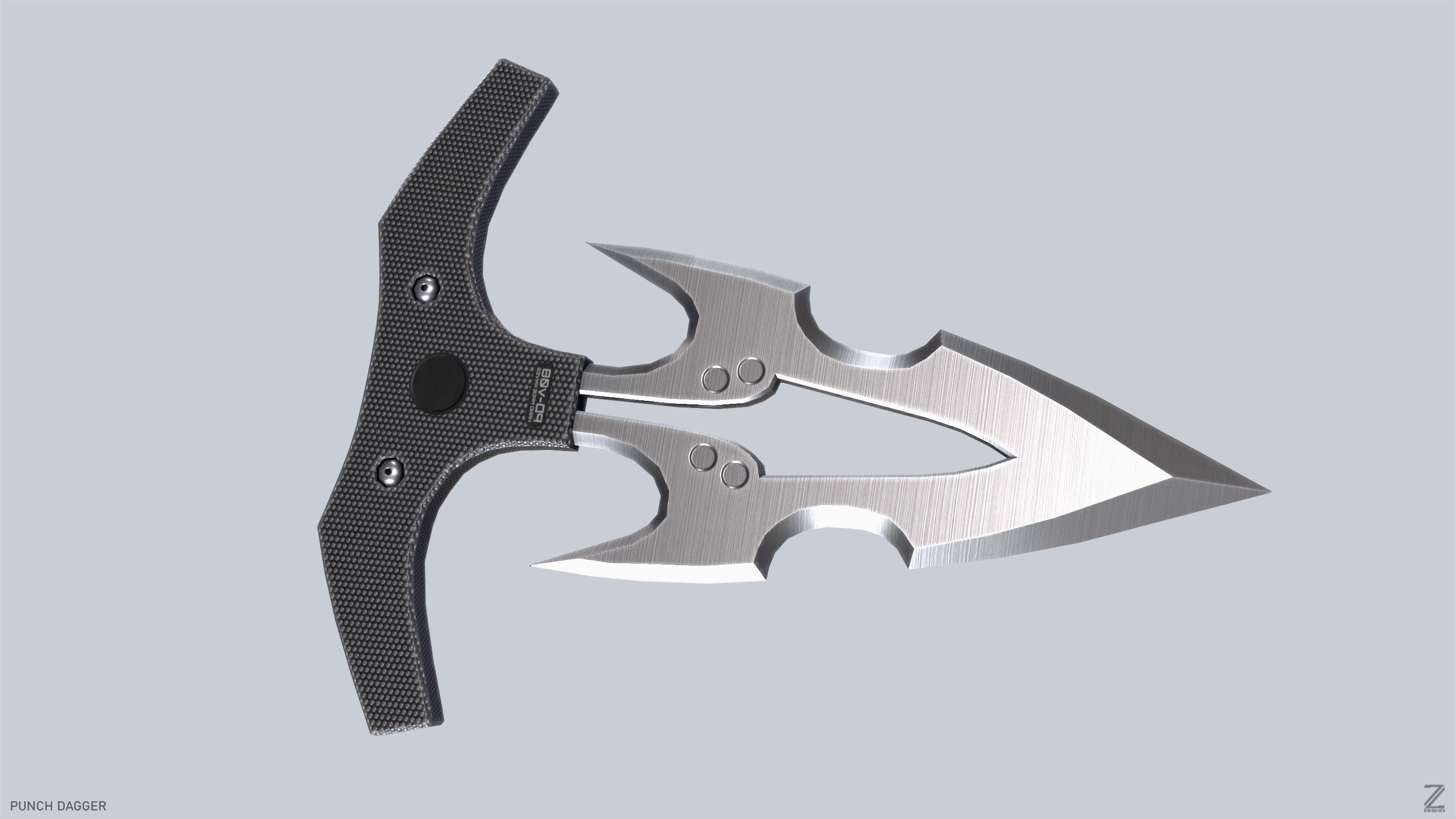 Punch dagger Low-poly 3D model_6