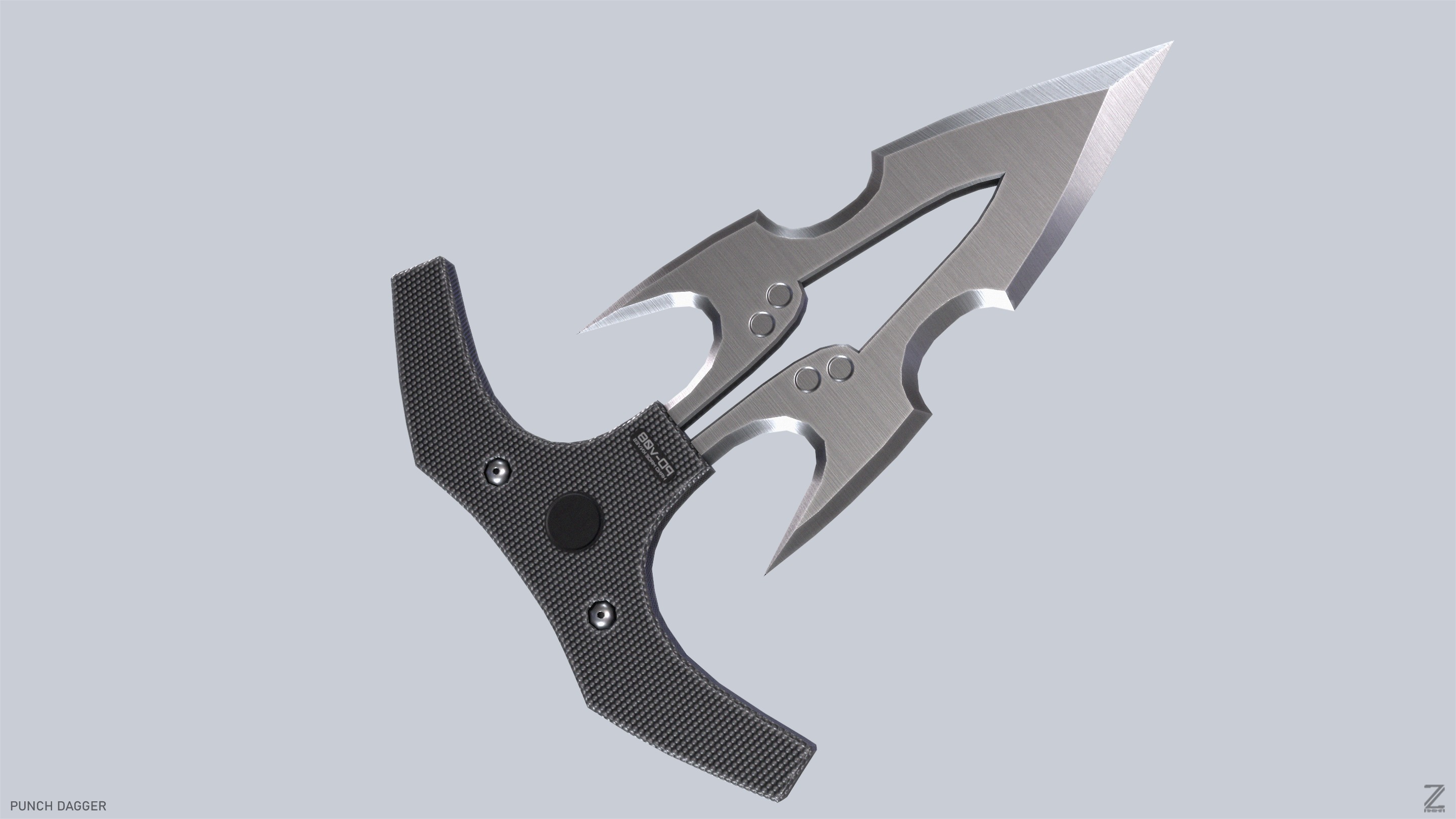 Punch dagger Low-poly 3D model_5