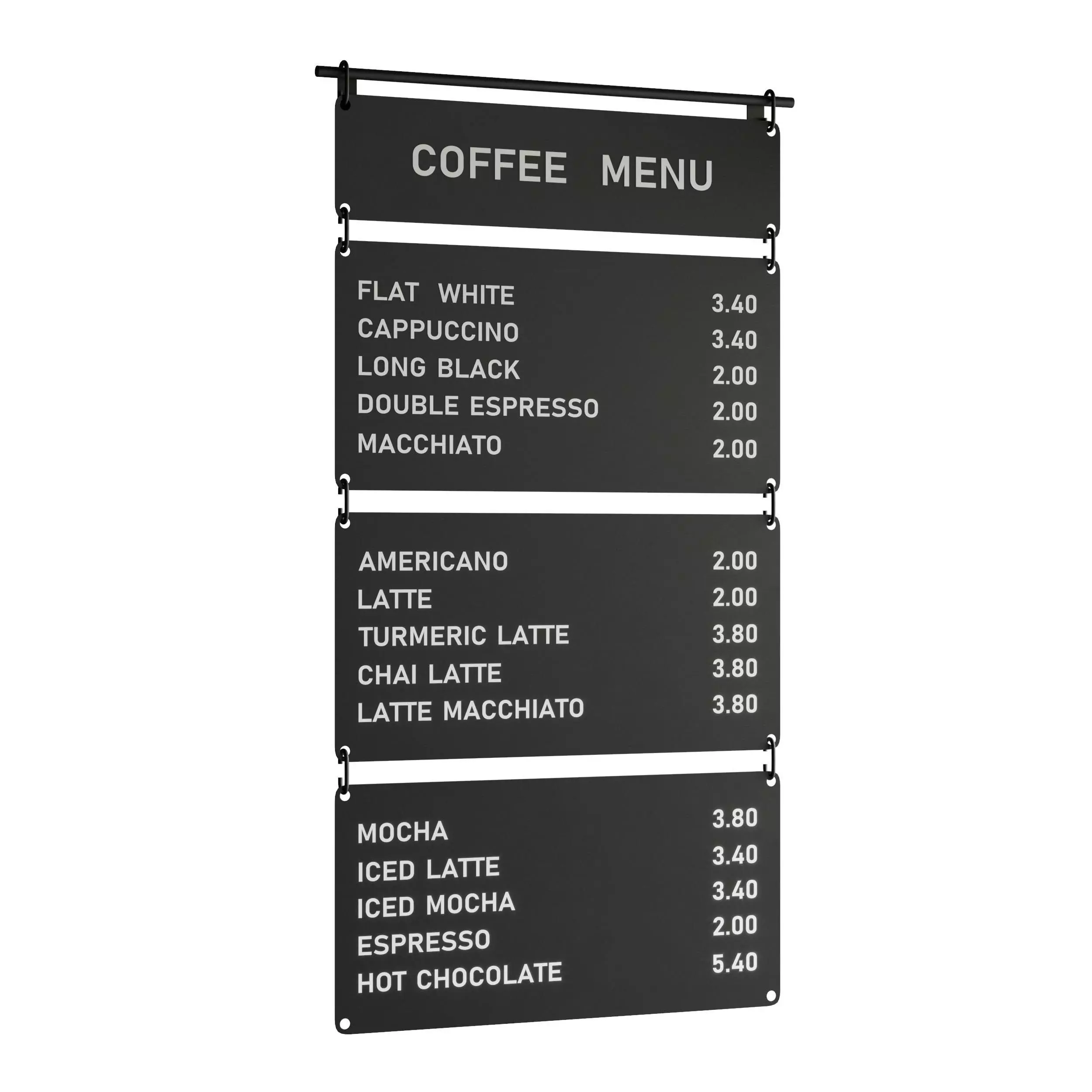 Menu for restaurants and coffee shops 3D model