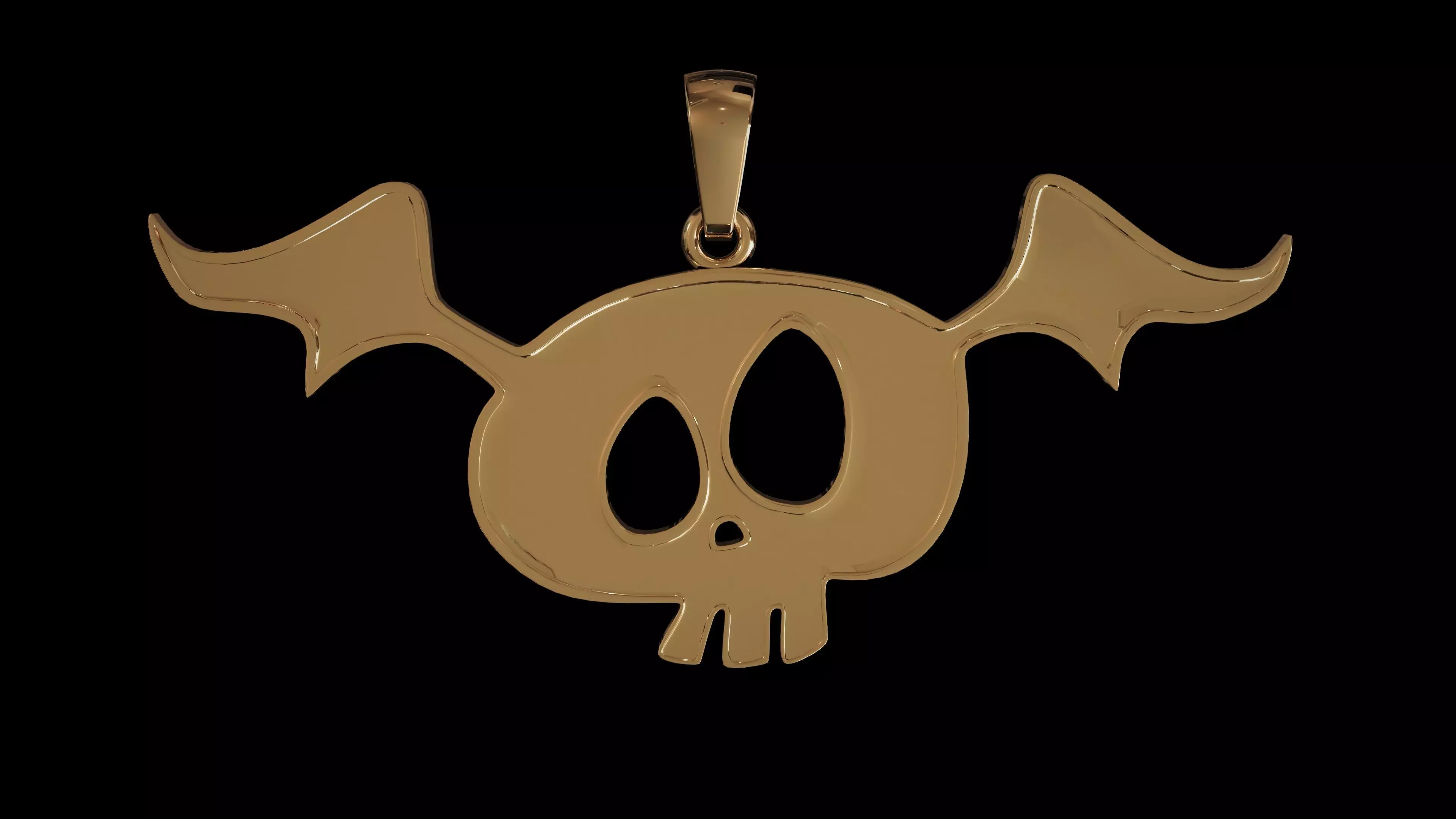 halloween skull pendant 3D print model_0