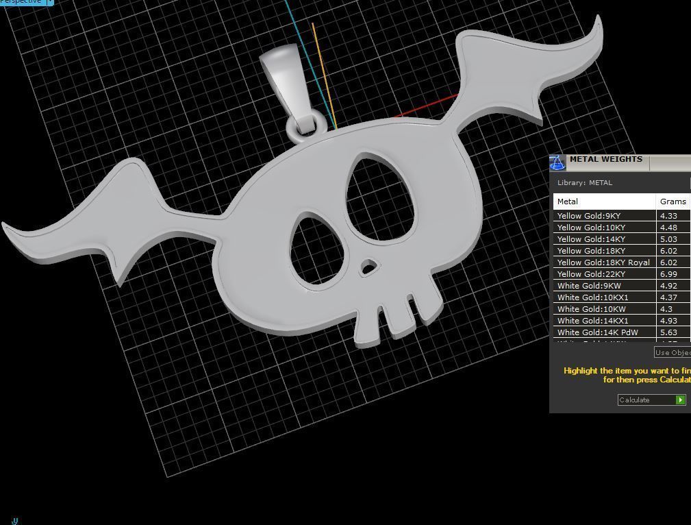 halloween skull pendant 3D print model_2