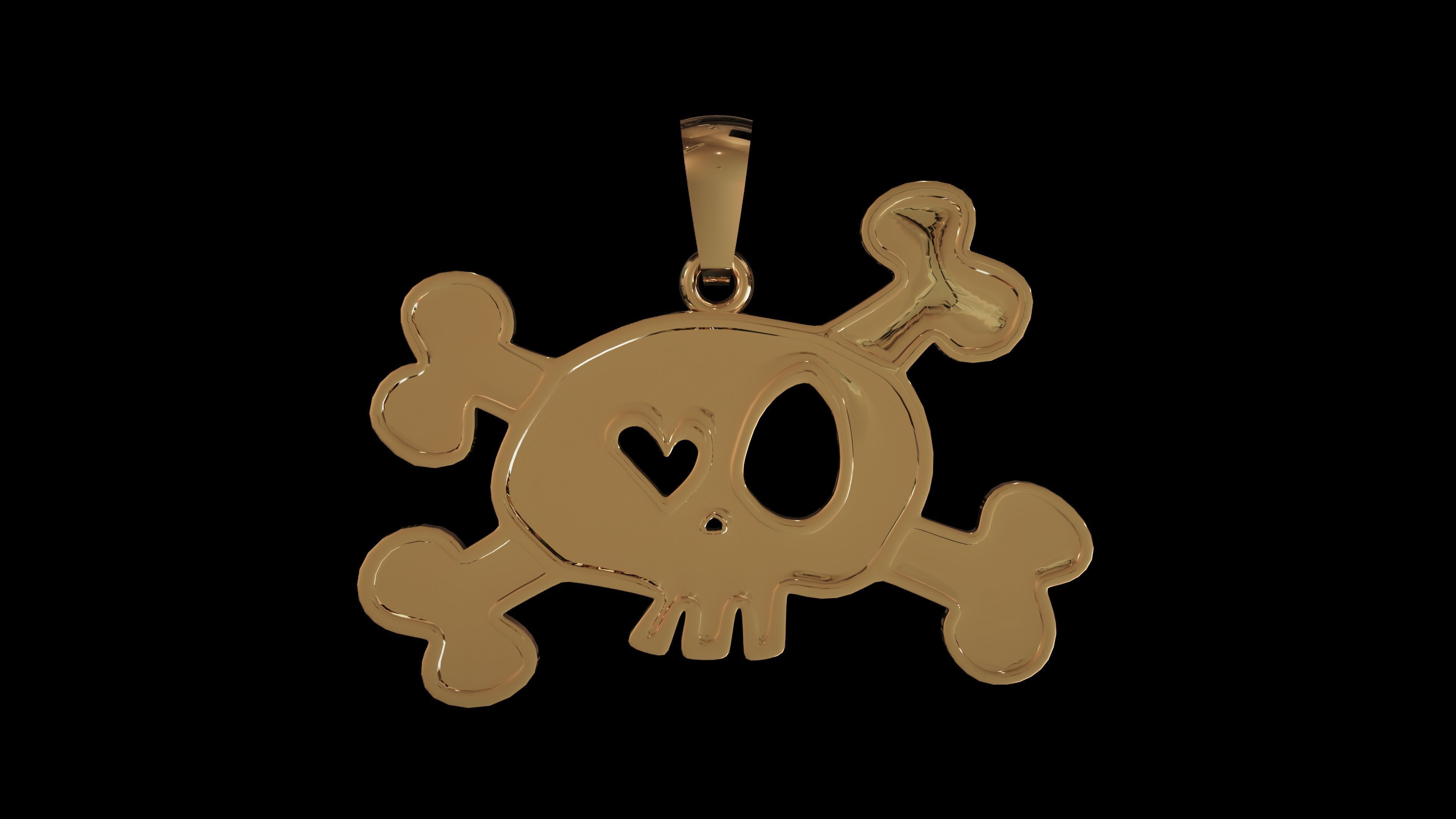 halloween skull pendant 3D print model_2