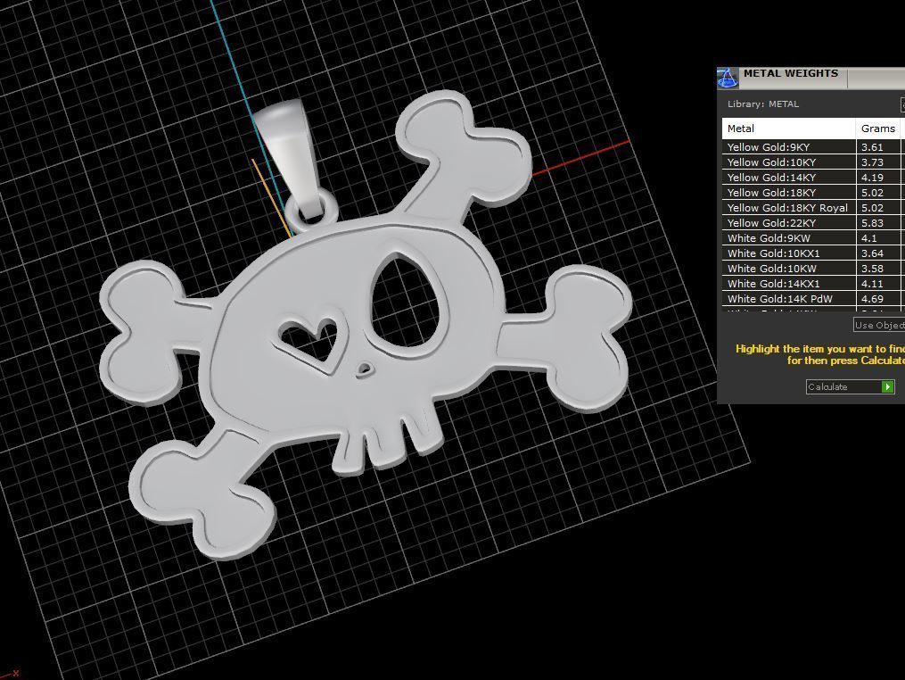 halloween skull pendant 3D print model_6