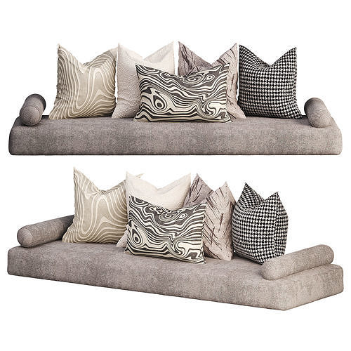Pillows set  Low-poly 3D model