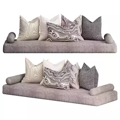Pillows set  Low-poly 3D model