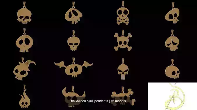 halloween skull pendants
