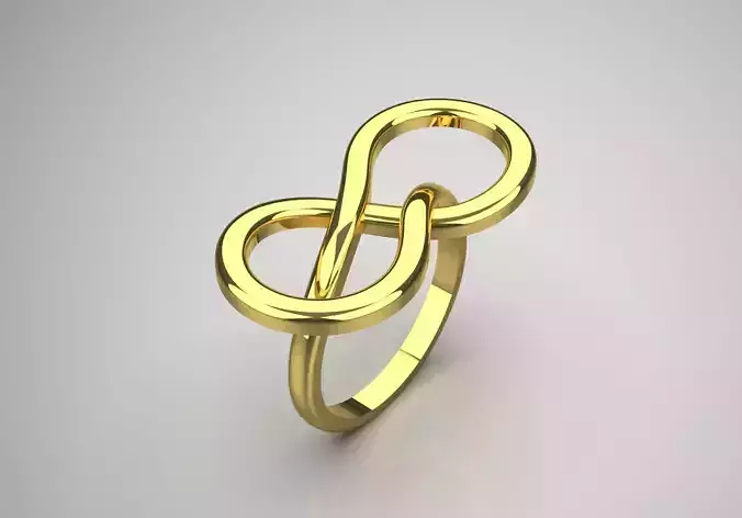 Gold ring with love knot design model gr0011