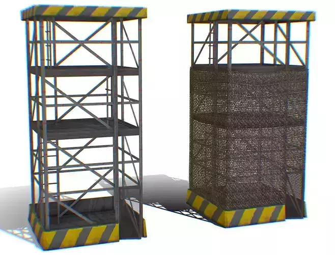 Military Scaffolding Tower Safety Caution Stripe