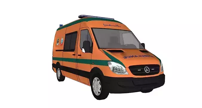 Egypt Ambulance Vehicle2 Low-poly 3D model