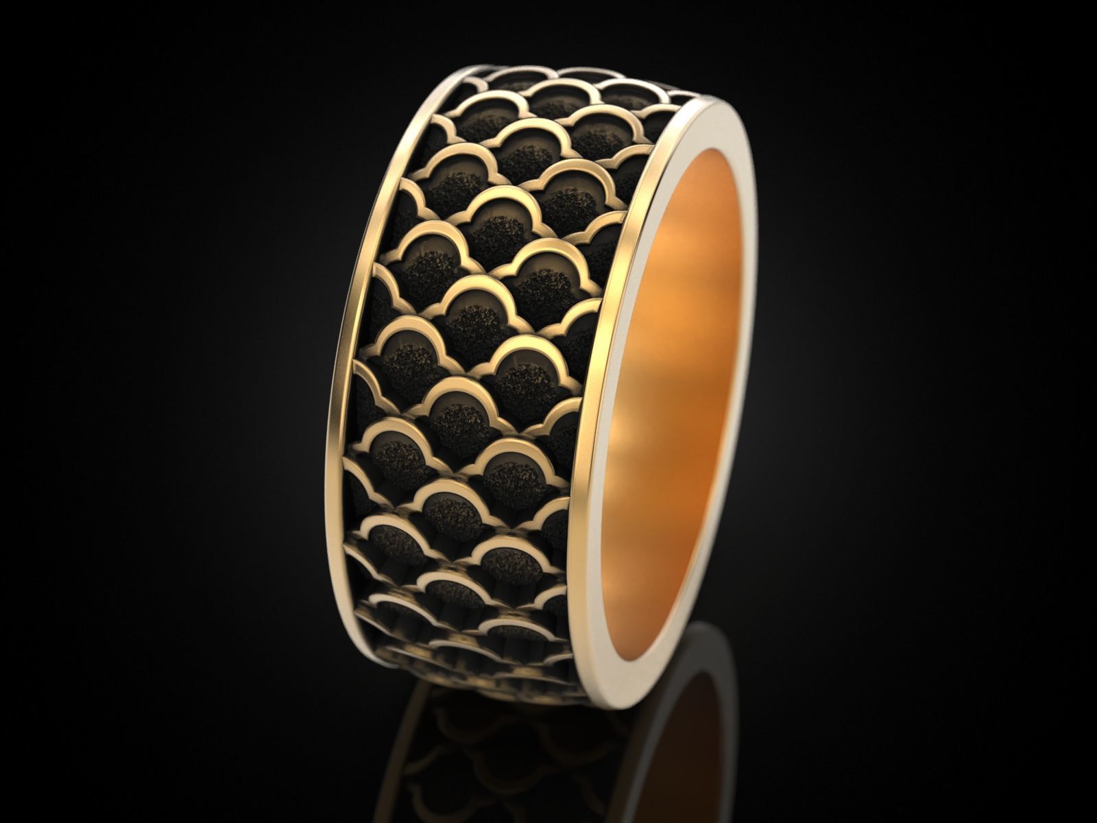 Japan pattern ring 3D print model_14