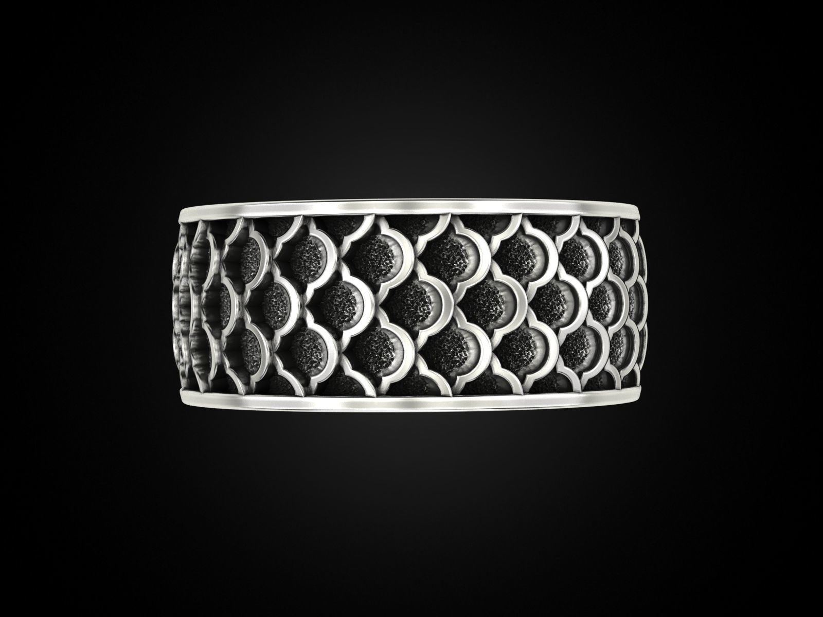 Japan pattern ring 3D print model_9