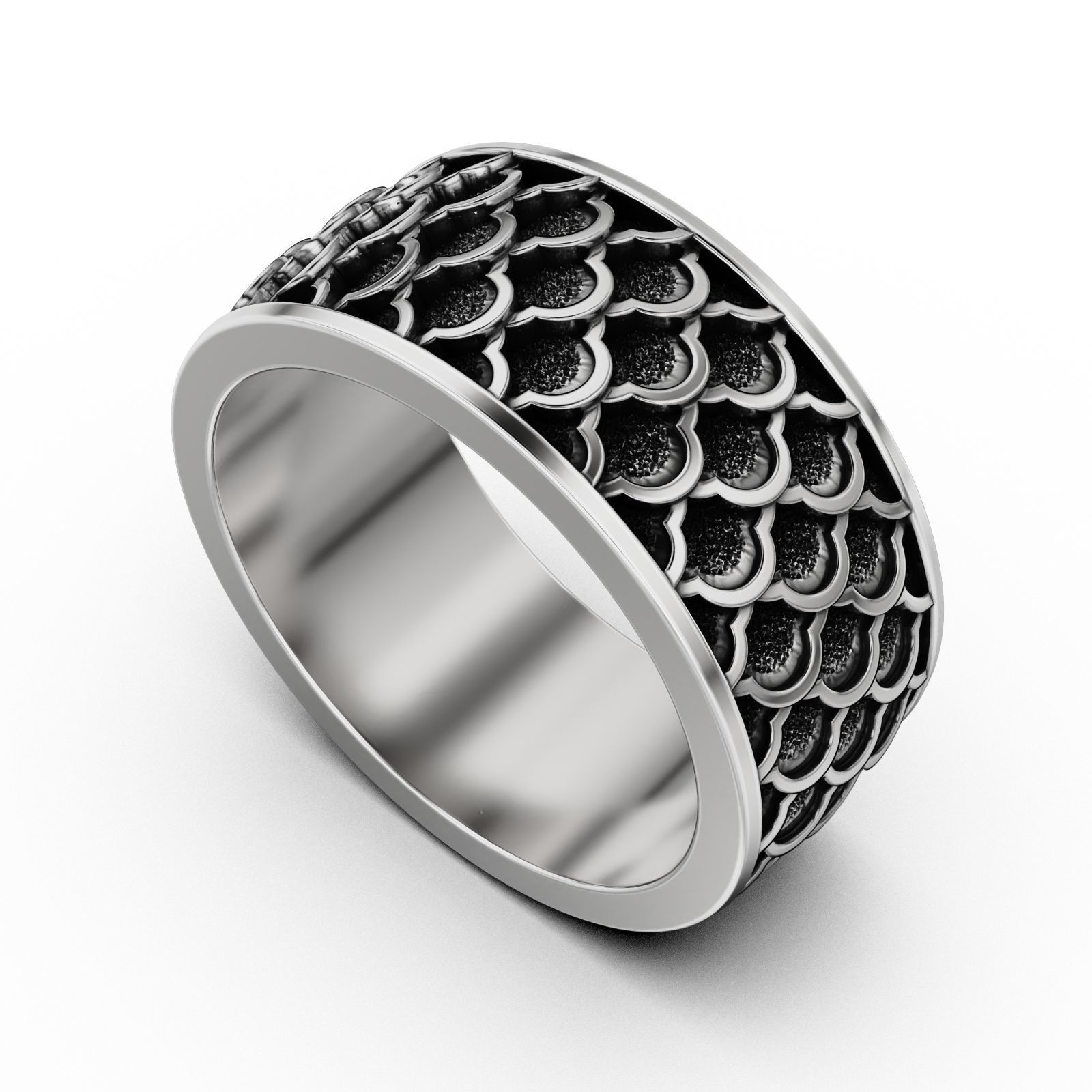 Japan pattern ring 3D print model_3