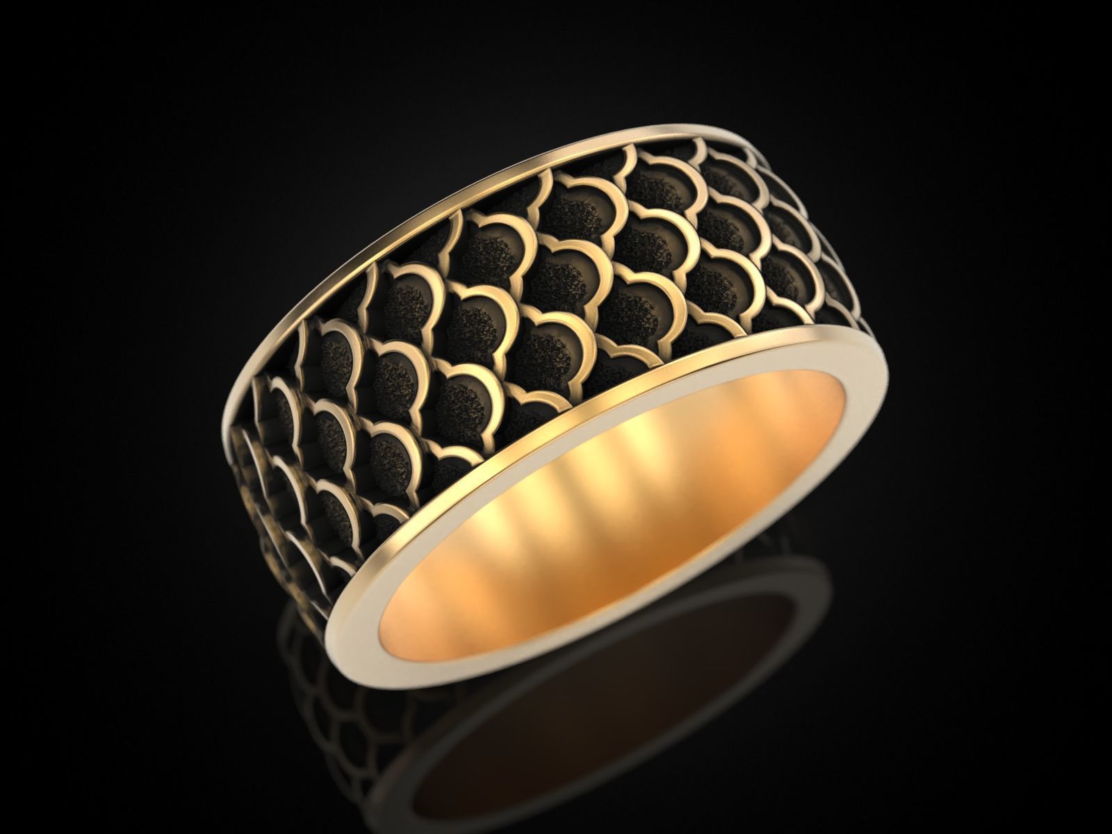 Japan pattern ring 3D print model_12