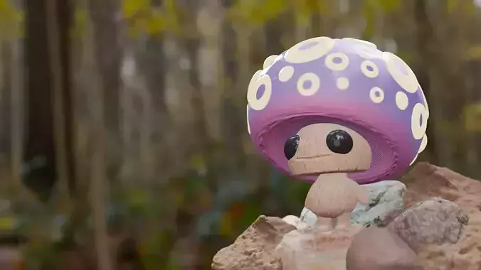 High-Poly 3D Model of Carton Mushroom