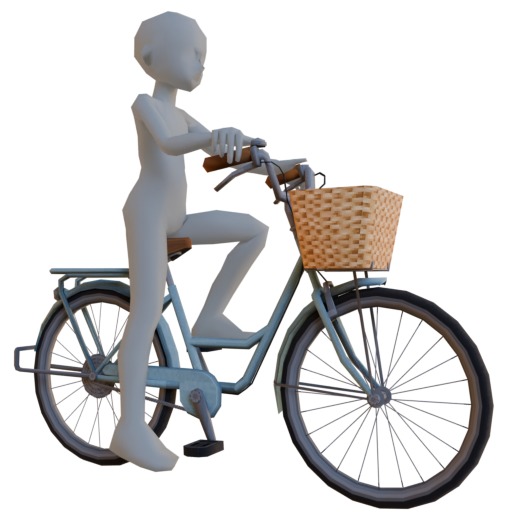 classic bicycle Low-poly 3D model_1