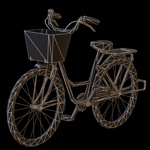 classic bicycle Low-poly 3D model_4