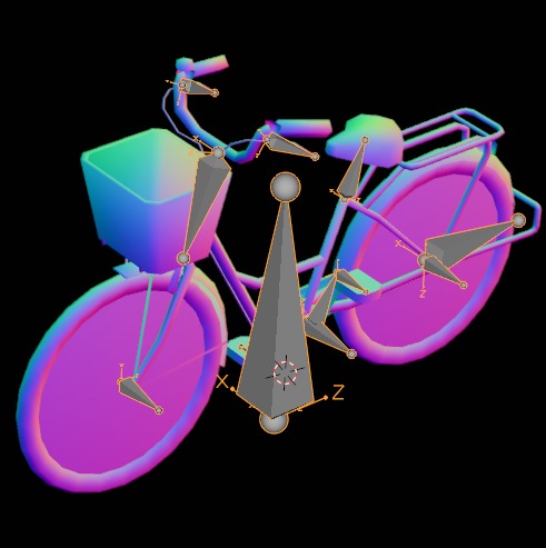 classic bicycle Low-poly 3D model_3