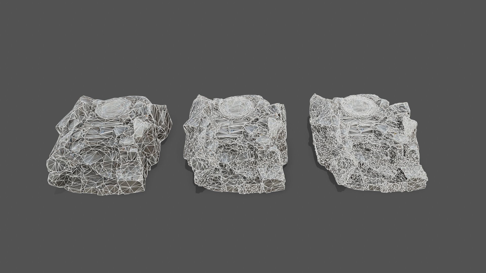 old stairs Low-poly 3D model_12