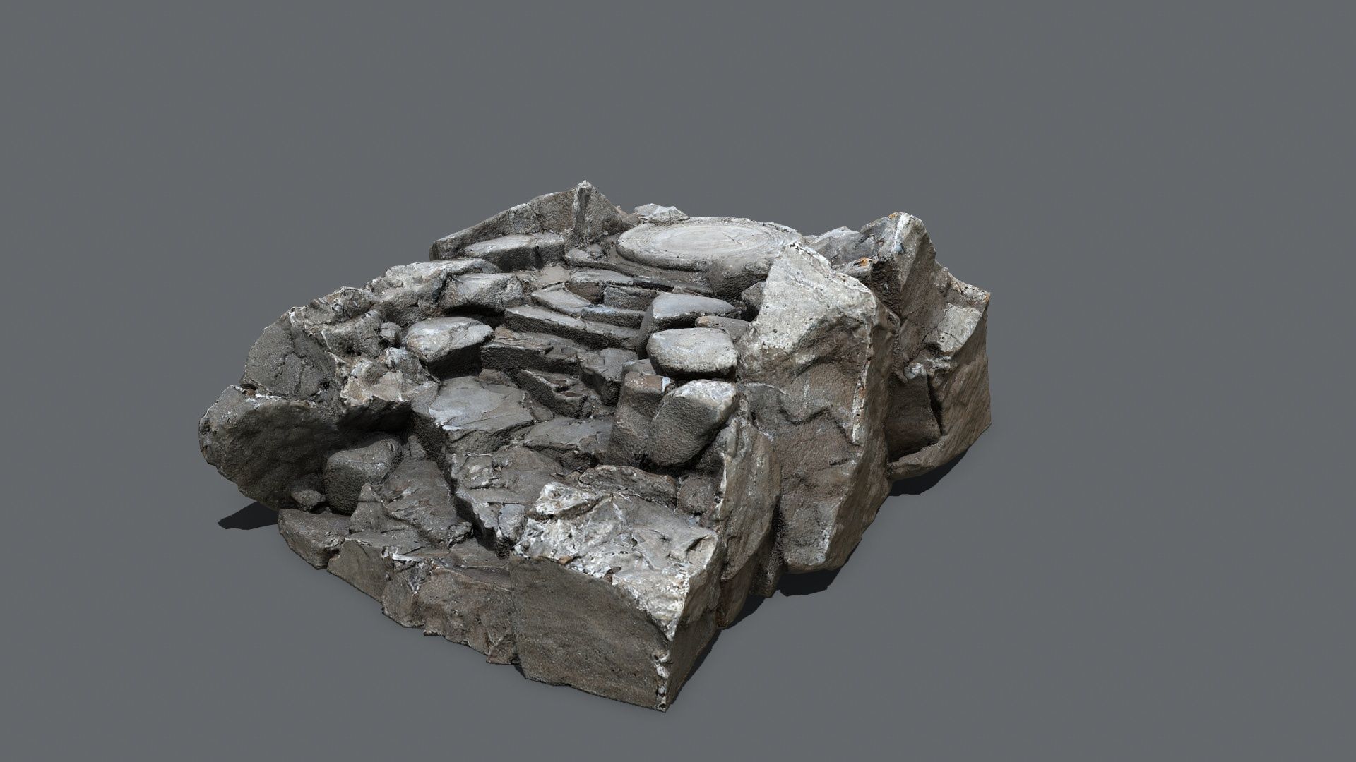 old stairs Low-poly 3D model_8