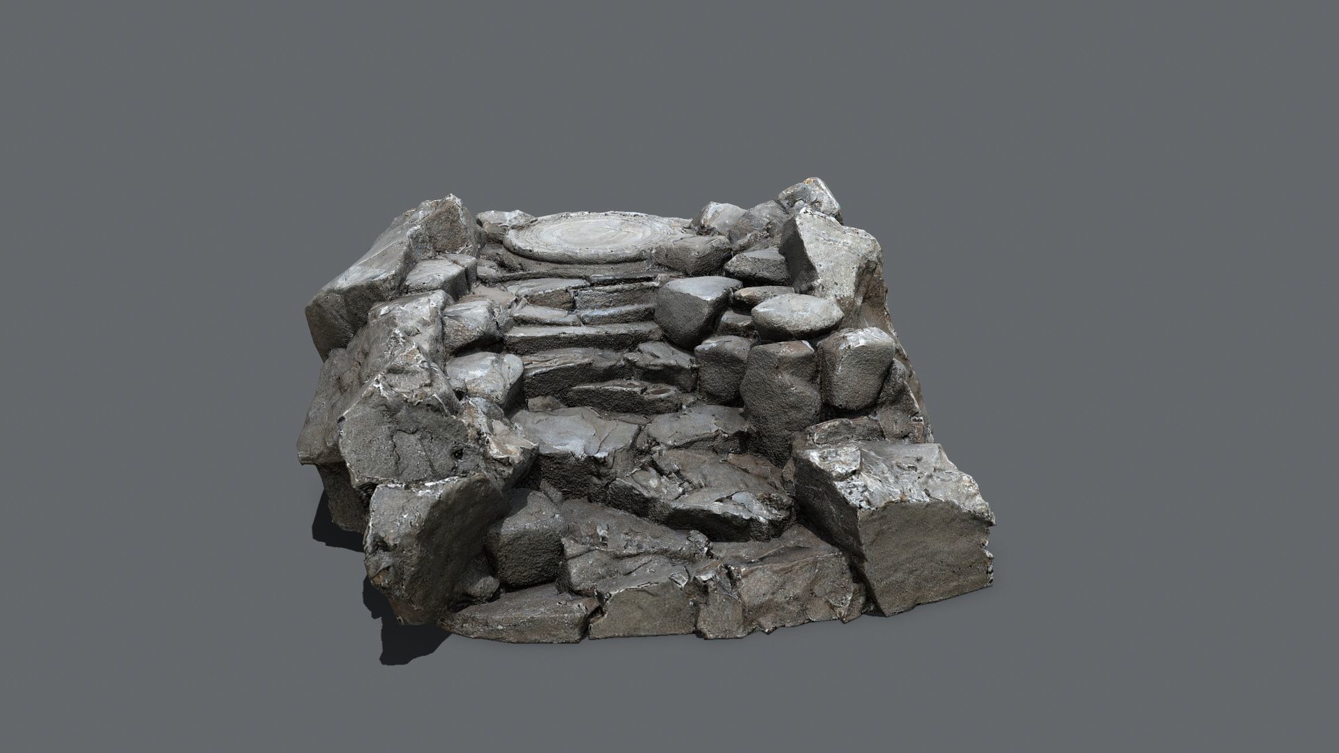 old stairs Low-poly 3D model_1