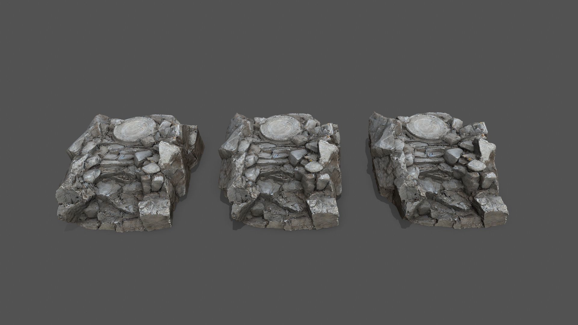 old stairs Low-poly 3D model_11