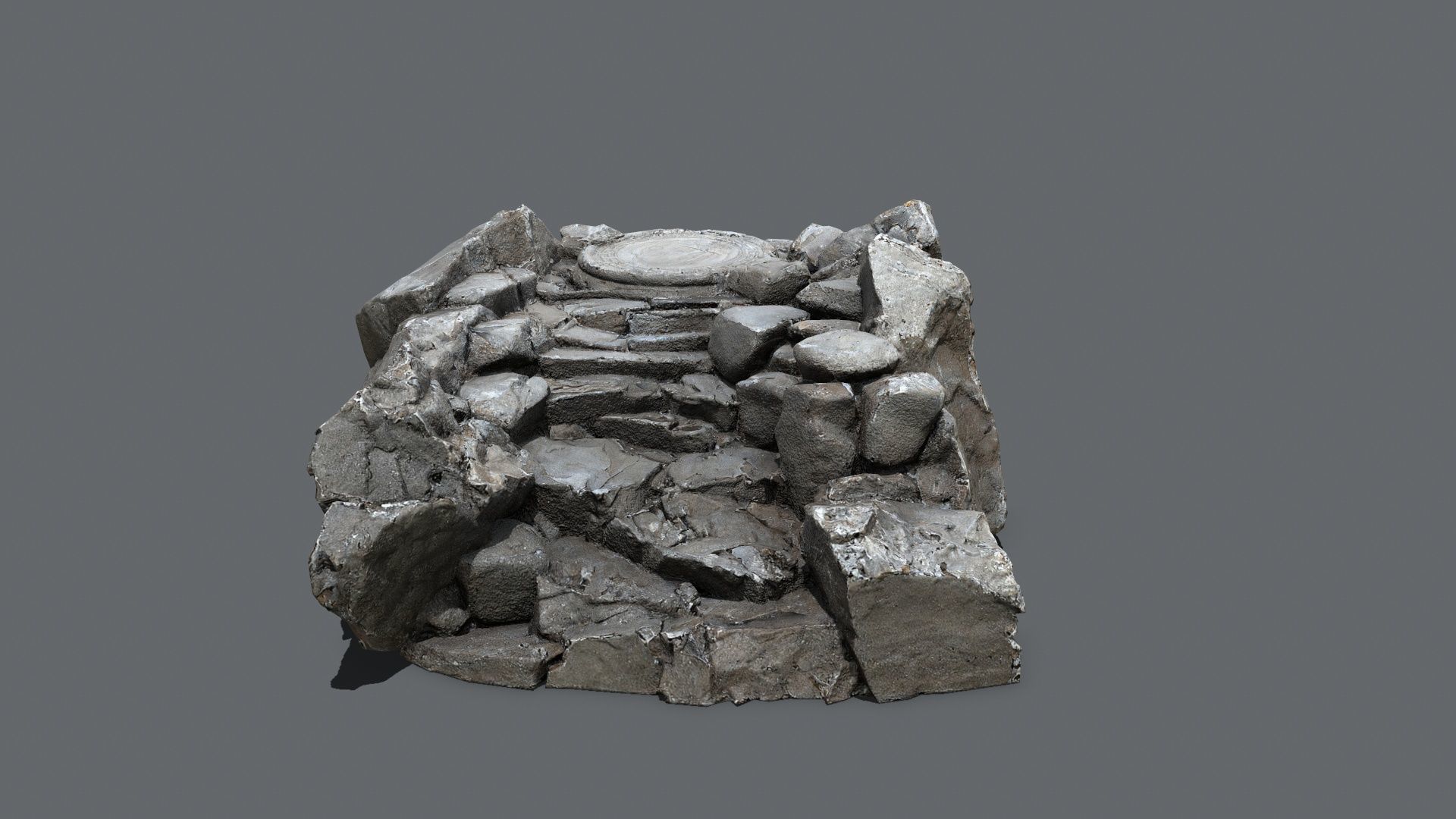 old stairs Low-poly 3D model_9