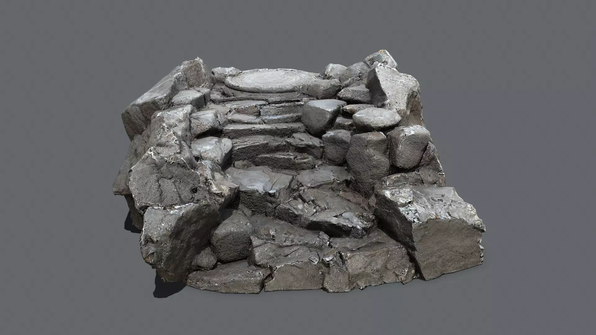 old stairs Low-poly 3D model_0