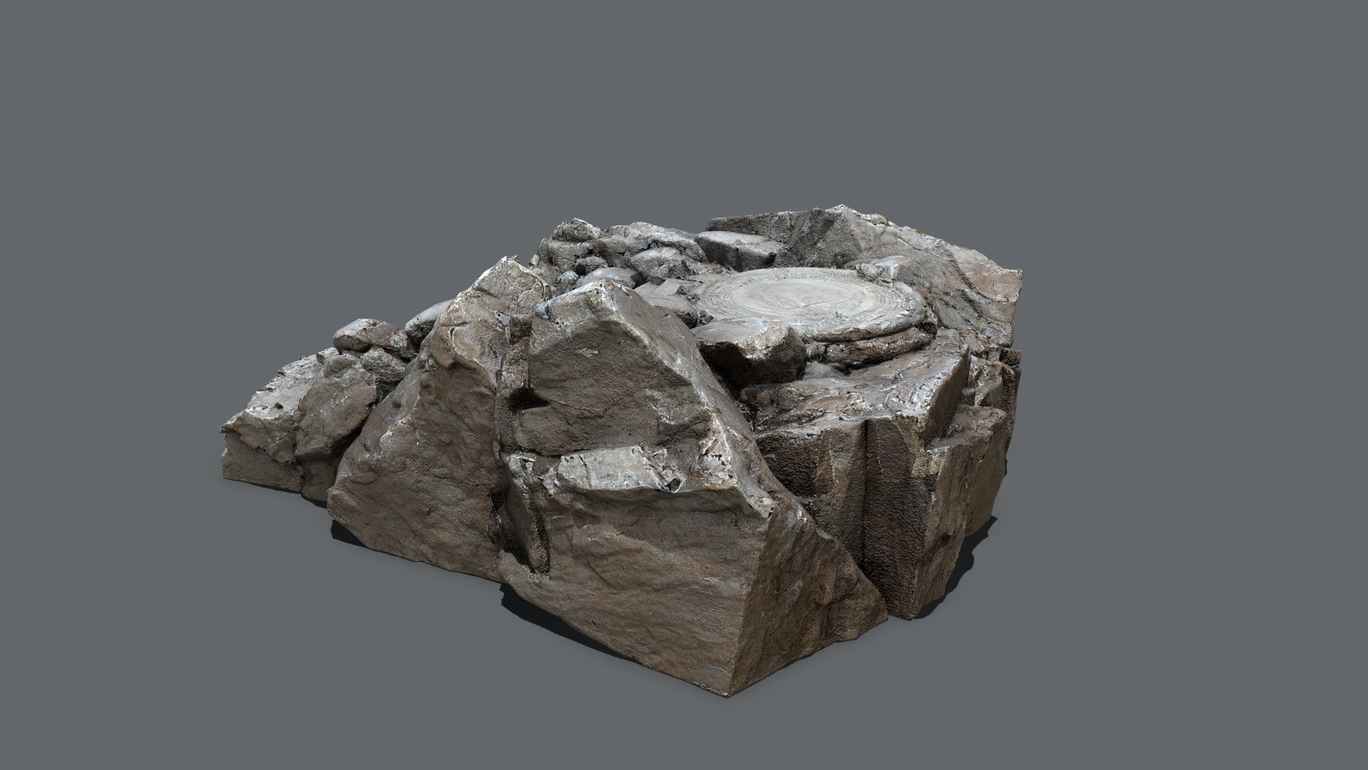 old stairs Low-poly 3D model_6