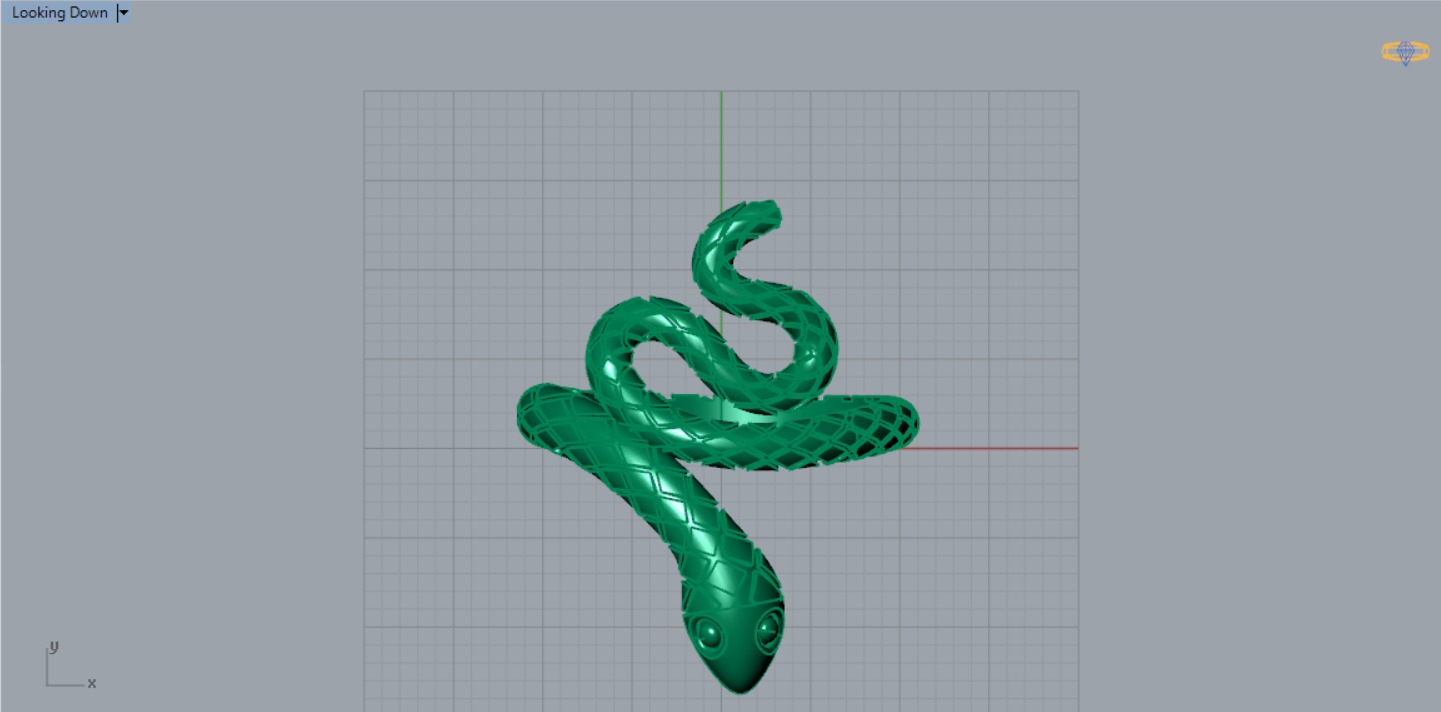 gold snake 3dm stl ring gr0017 3D print model_8