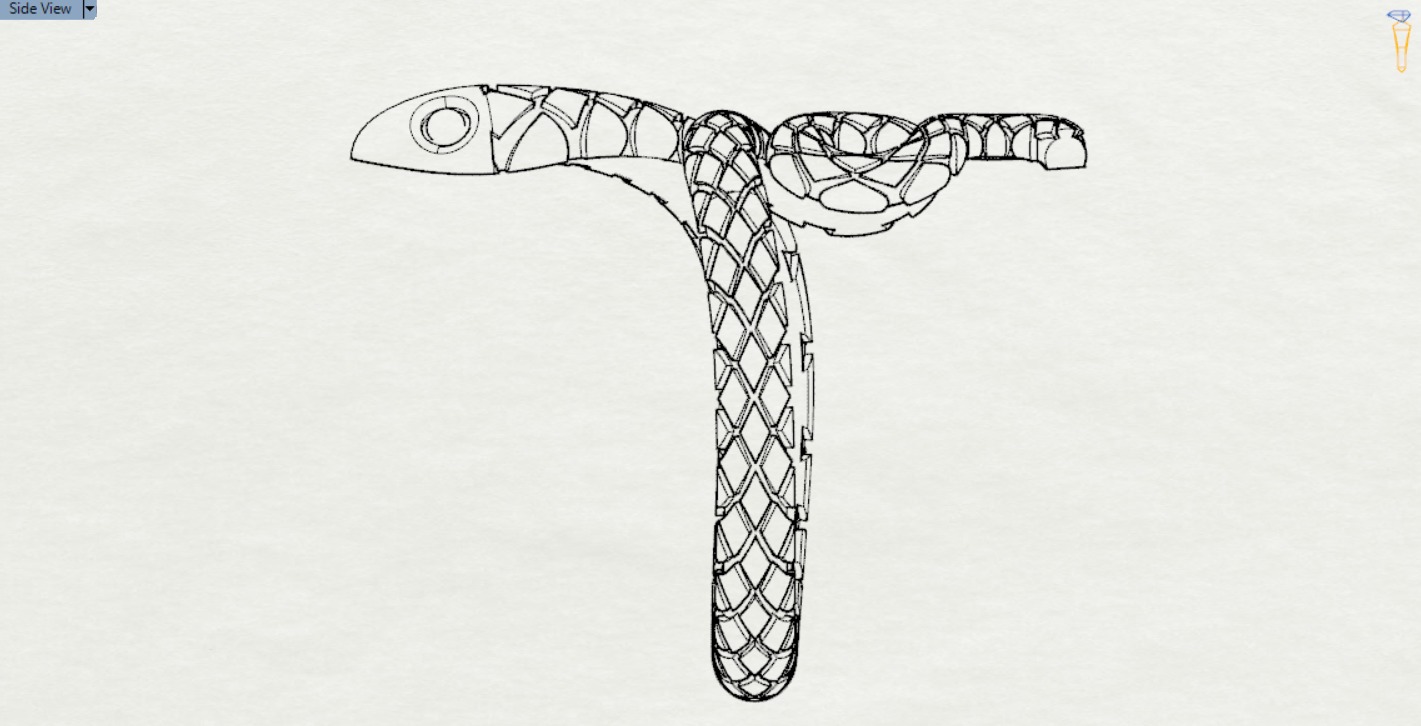 gold snake 3dm stl ring gr0017 3D print model_13