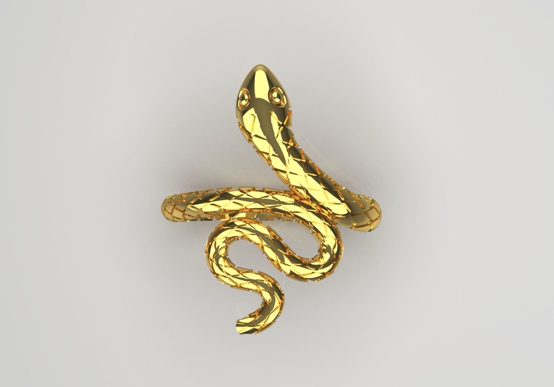 gold snake 3dm stl ring gr0017 3D print model_1