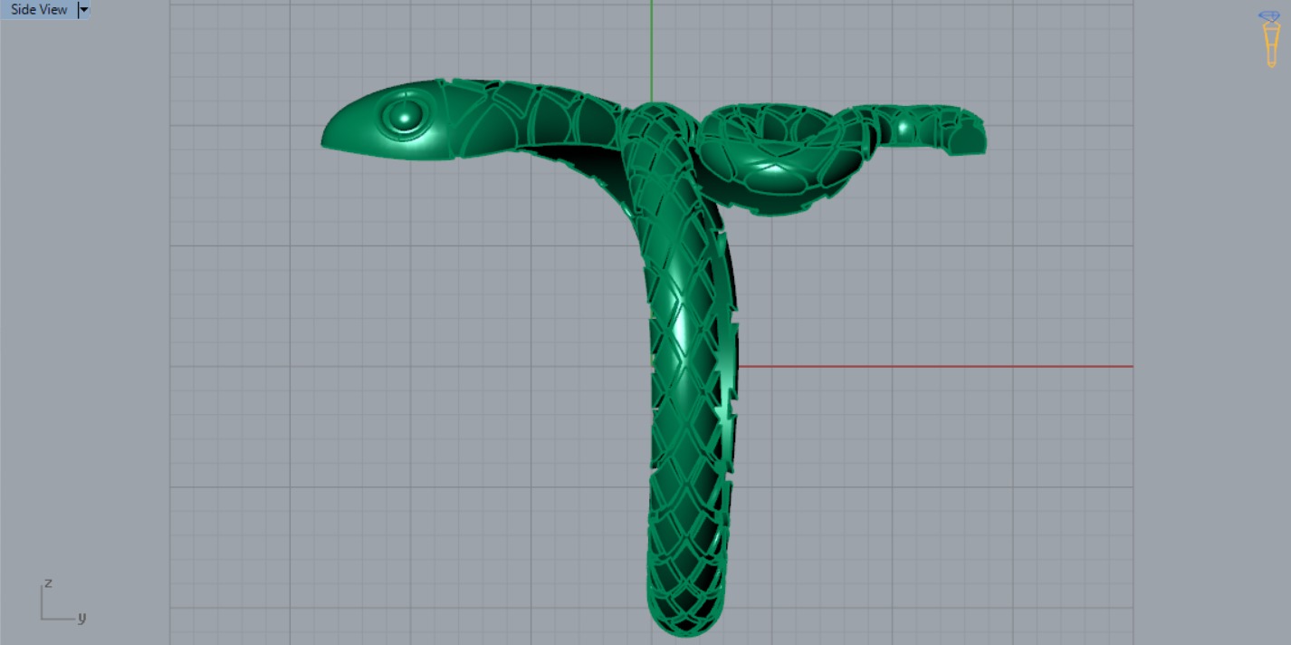 gold snake 3dm stl ring gr0017 3D print model_12