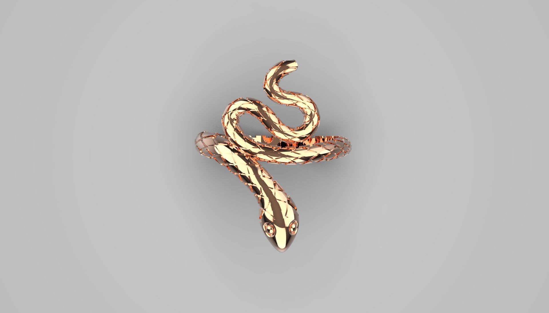 gold snake 3dm stl ring gr0017 3D print model_17